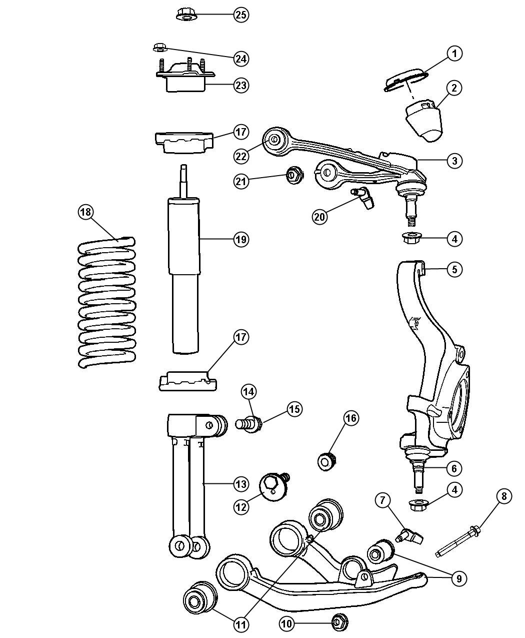 Diagram Suspension, Front. for your Jeep