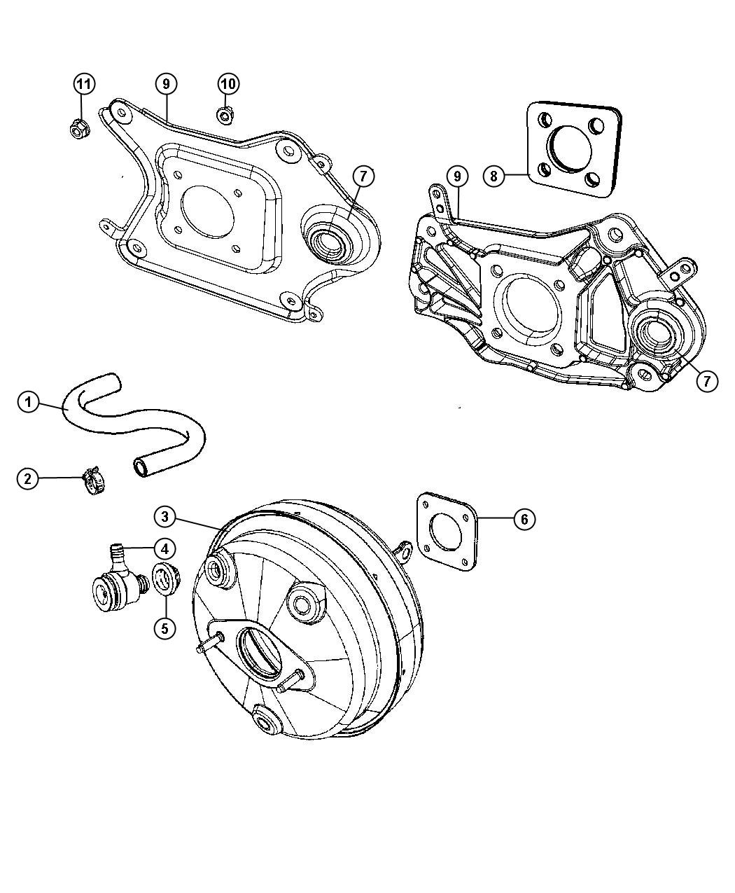 Booster, Vacuum Power Brake. Diagram