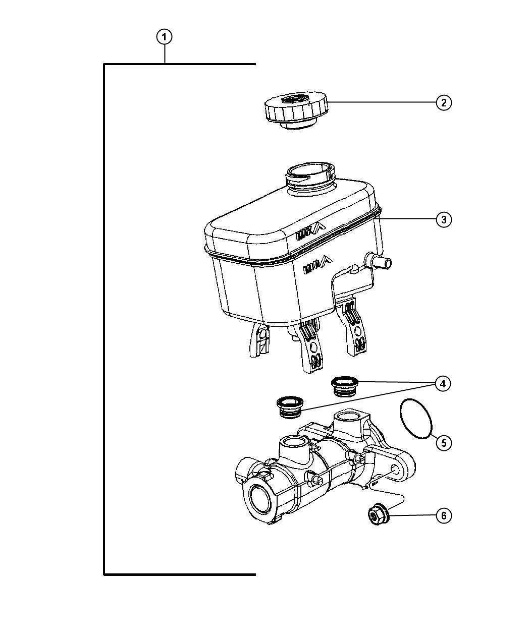 Diagram Master Cylinder, Brake. for your 1997 Jeep Grand Cherokee   