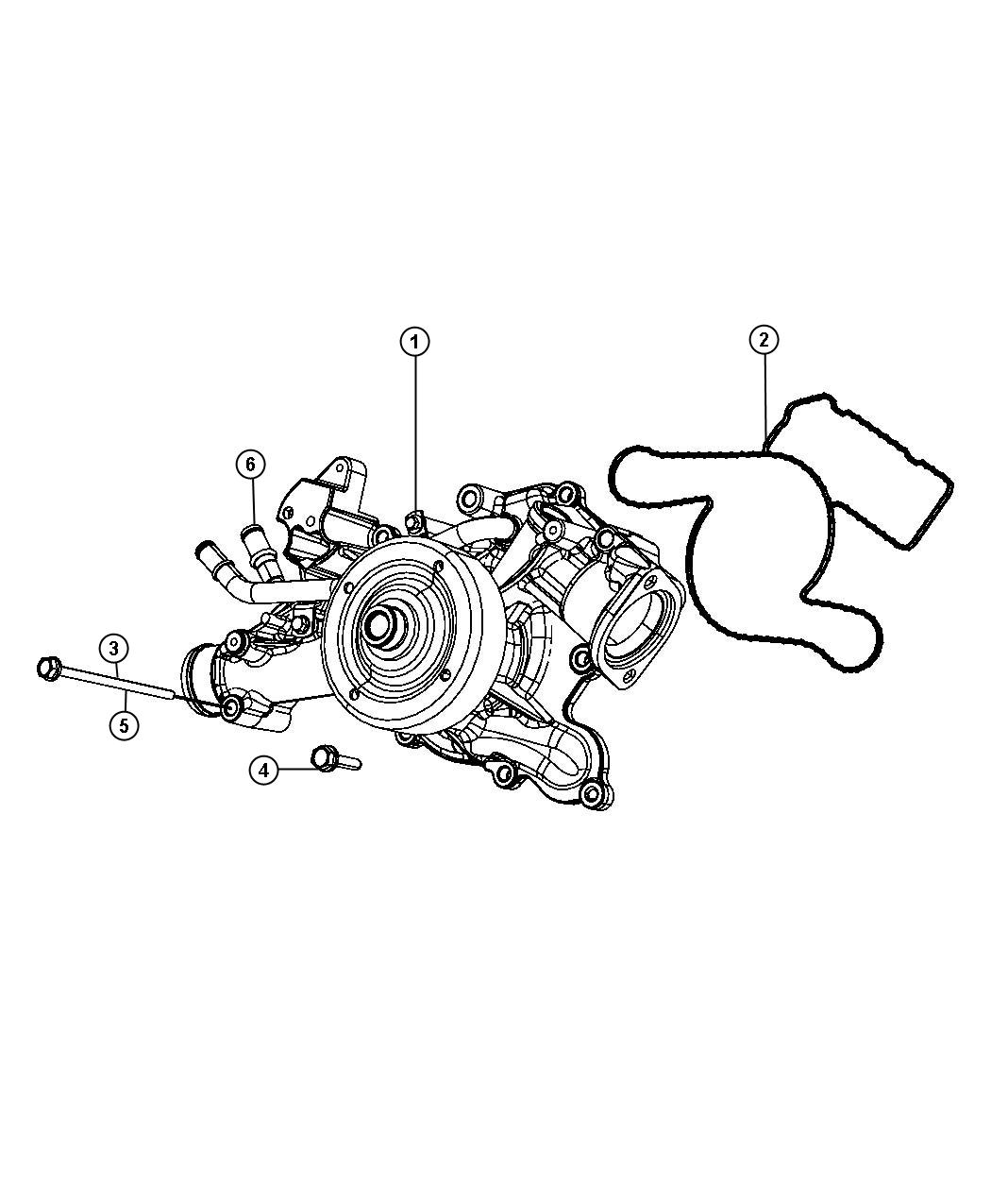 Water Pump and Related Parts. Diagram