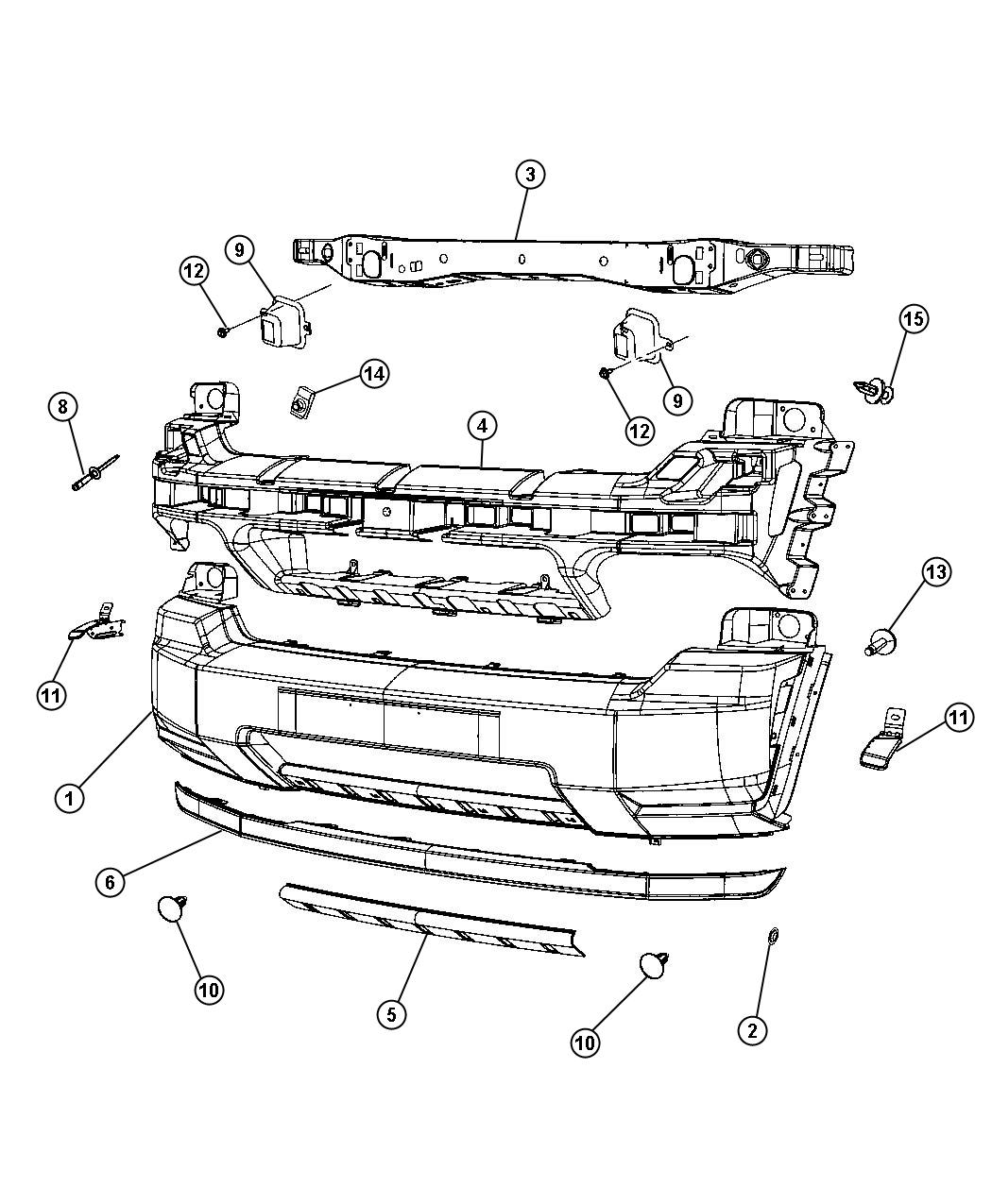Diagram Fascia, Front. for your 2008 Jeep Liberty  SPORT 