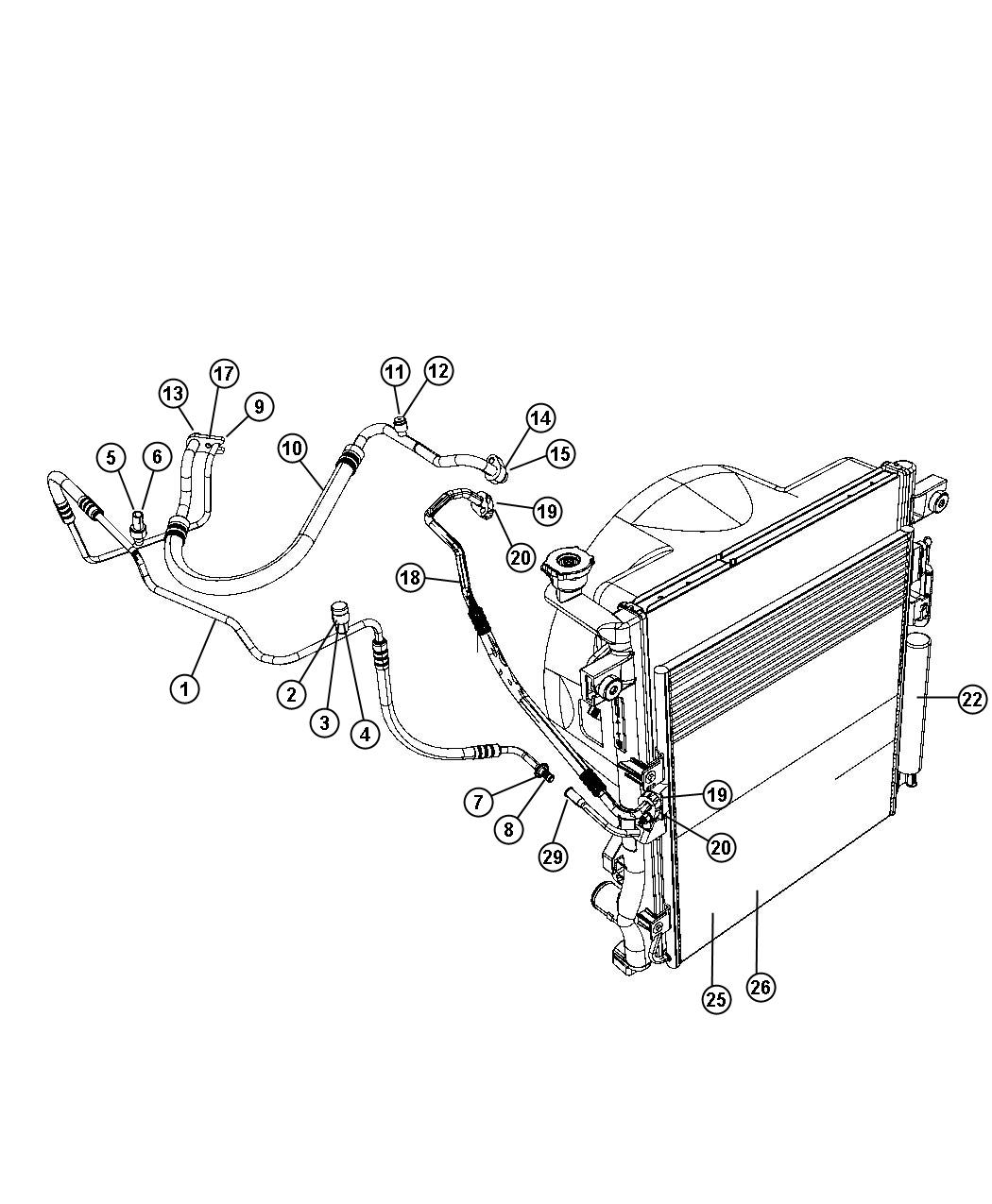 Diagram A/C Plumbing 2.8L Diesel [2.8L 4 Cyl TD Next Generation Engine] 3.7L [3.7L V6 Engine] LHD. for your 2022 Chrysler 300   