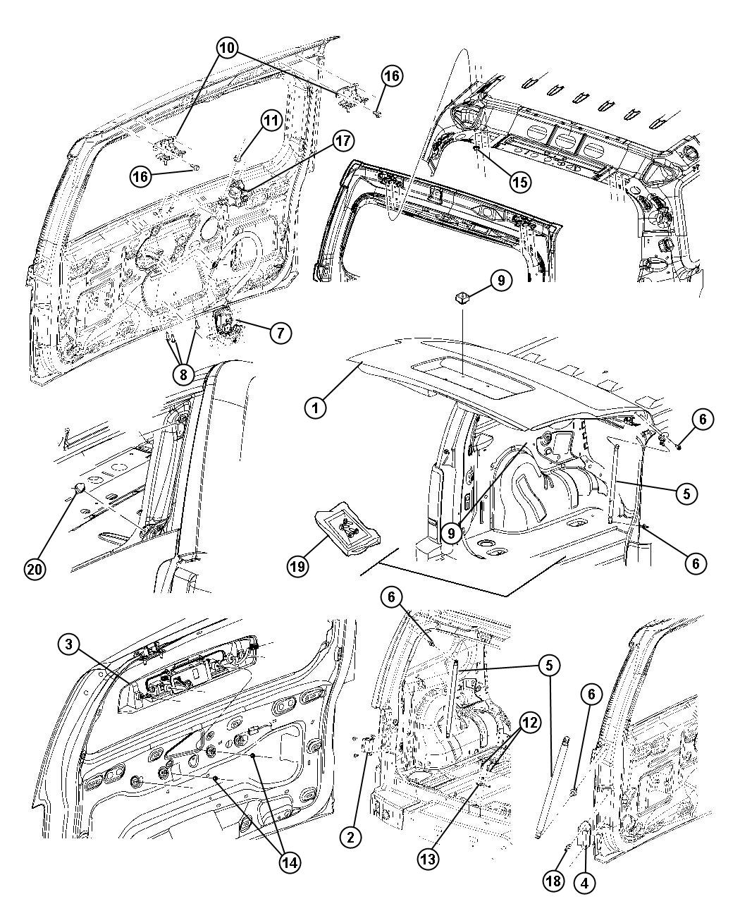Diagram Liftgates. for your 2008 Jeep Liberty   