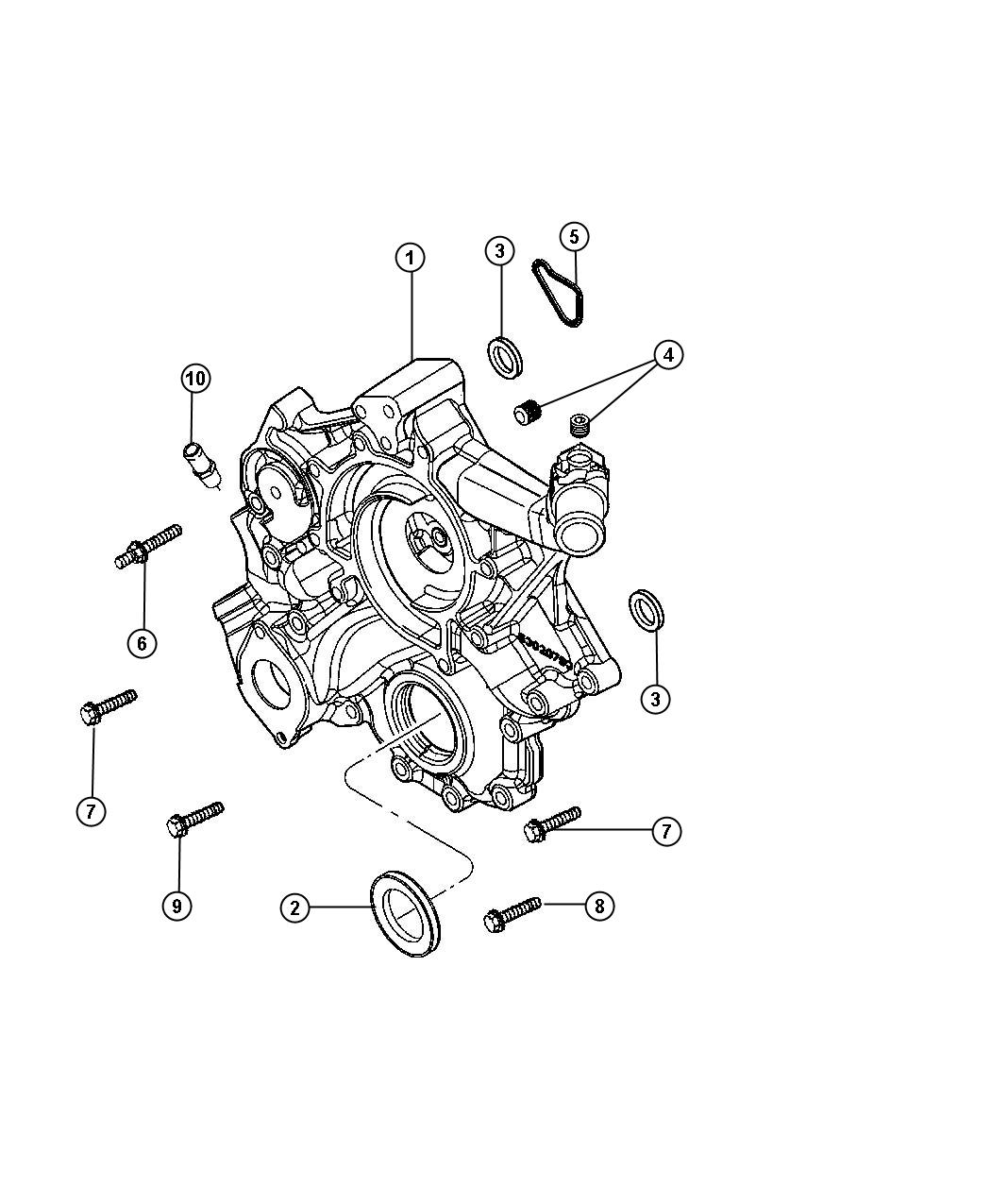 Diagram Timing Case Cover 3.7L [3.7L V6 Engine]. for your Jeep