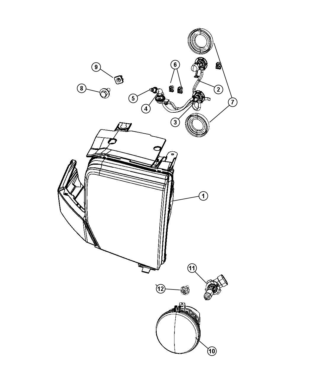 Diagram Lamps Front. for your Dodge NITRO  