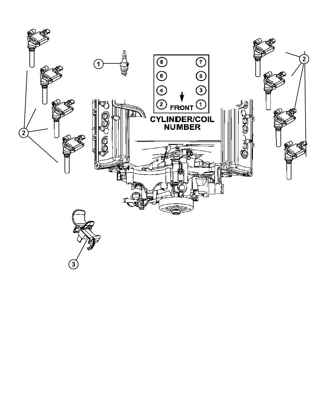 Spark Plugs and Ignition Coil. Diagram