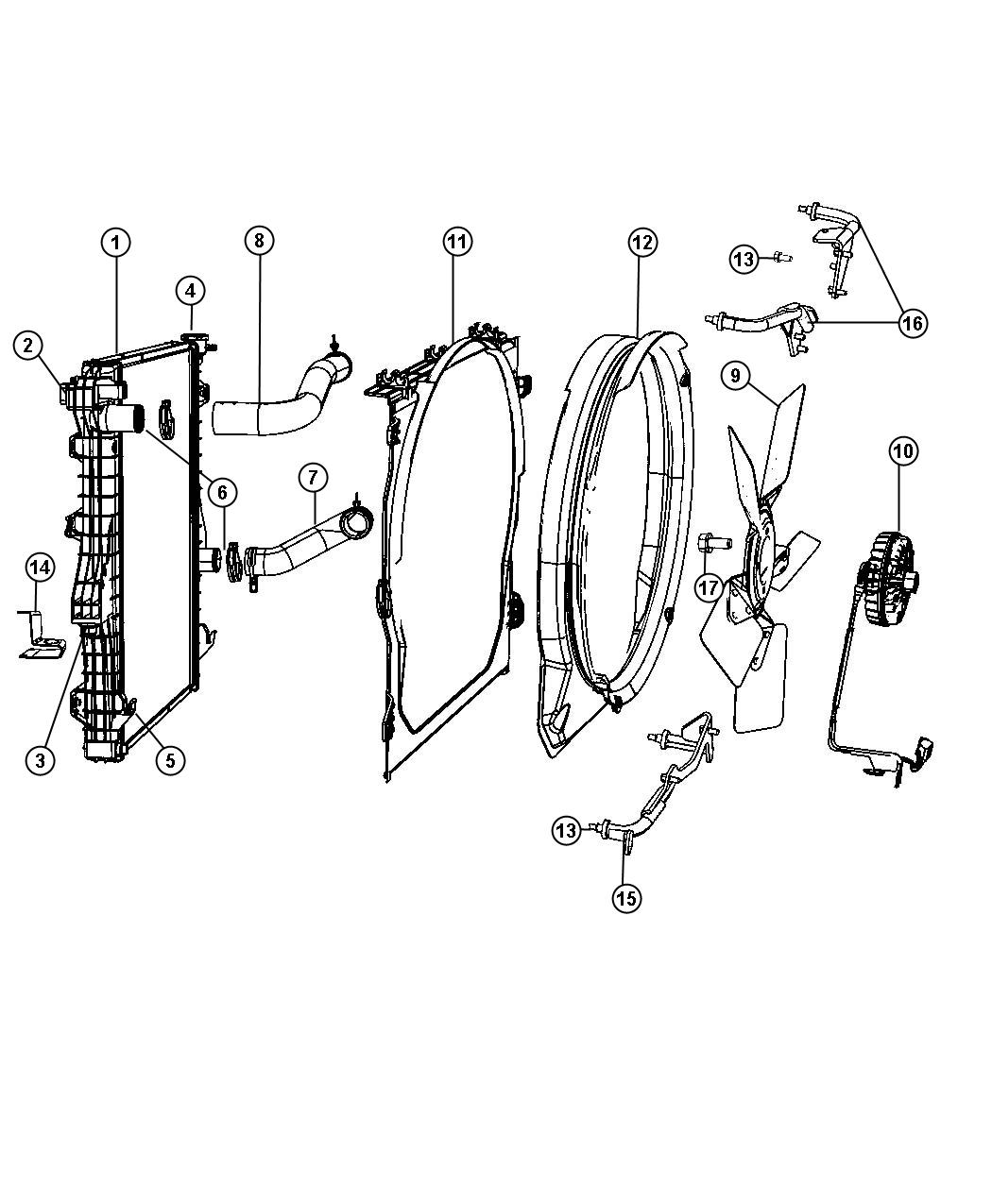 Diagram Radiator and Related Parts. for your 1999 Chrysler 300  M 