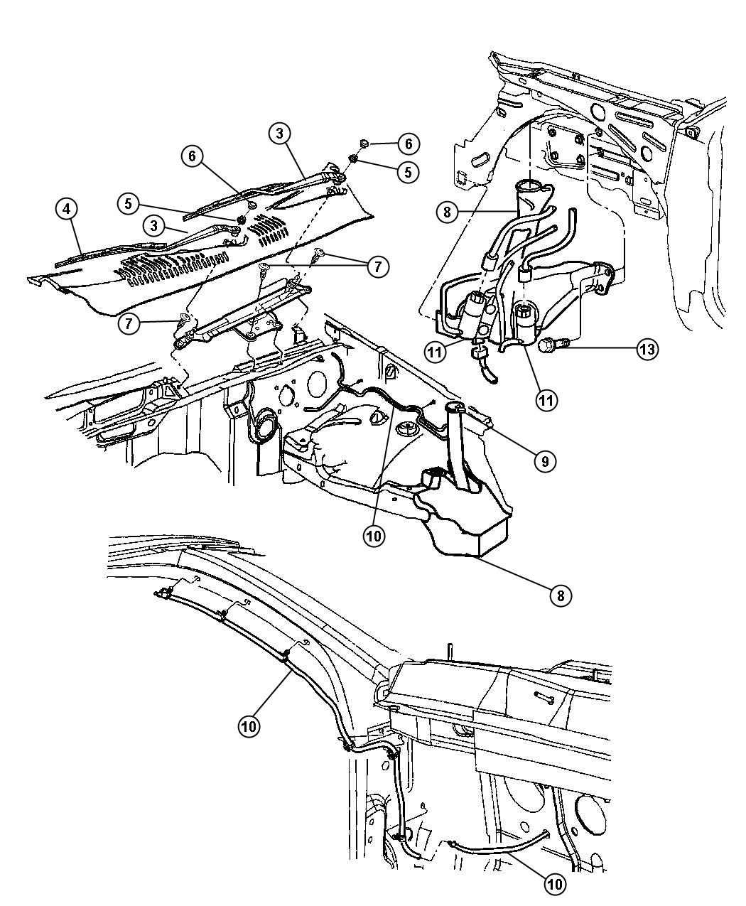 Diagram Front Wiper System. for your 2009 Ram 5500   