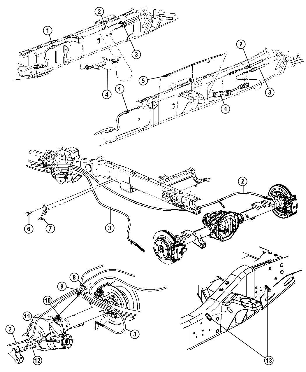 Diagram Park Brake Cables, Rear. for your Dodge Ram 4500  