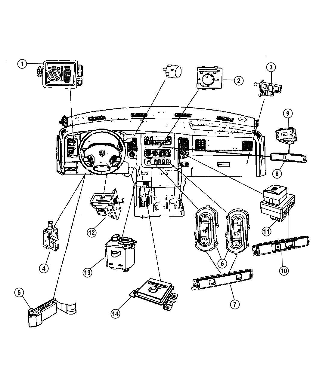 Diagram Switches Instrument Panel. for your Dodge Ram 5500  