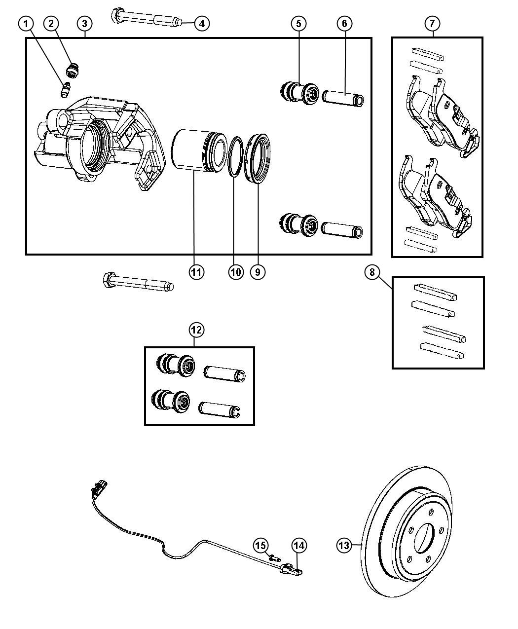 Diagram Brakes, Rear, Disc. for your Chrysler 300  M