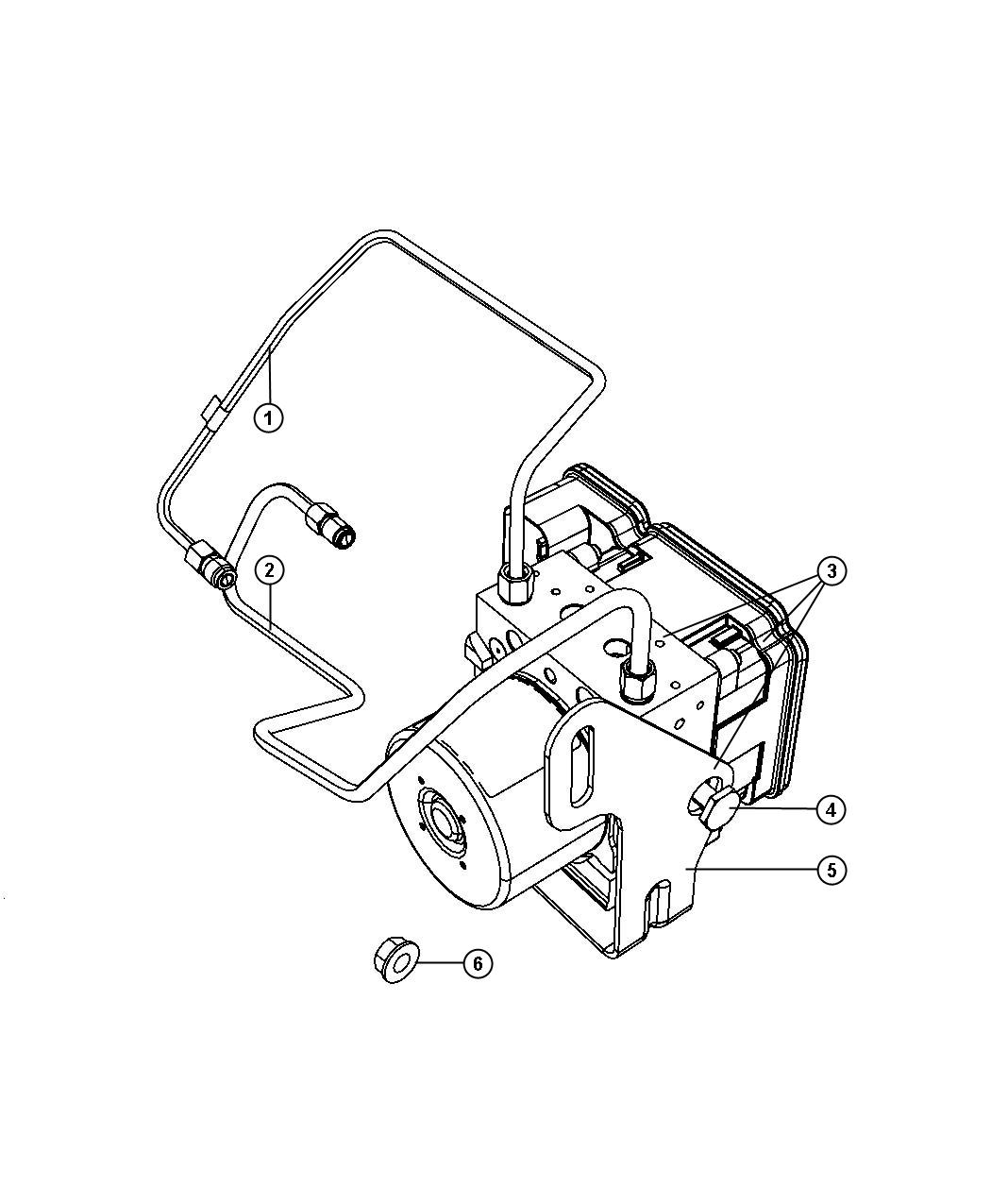 HCU, Brake Tubes and Hoses, Front. Diagram