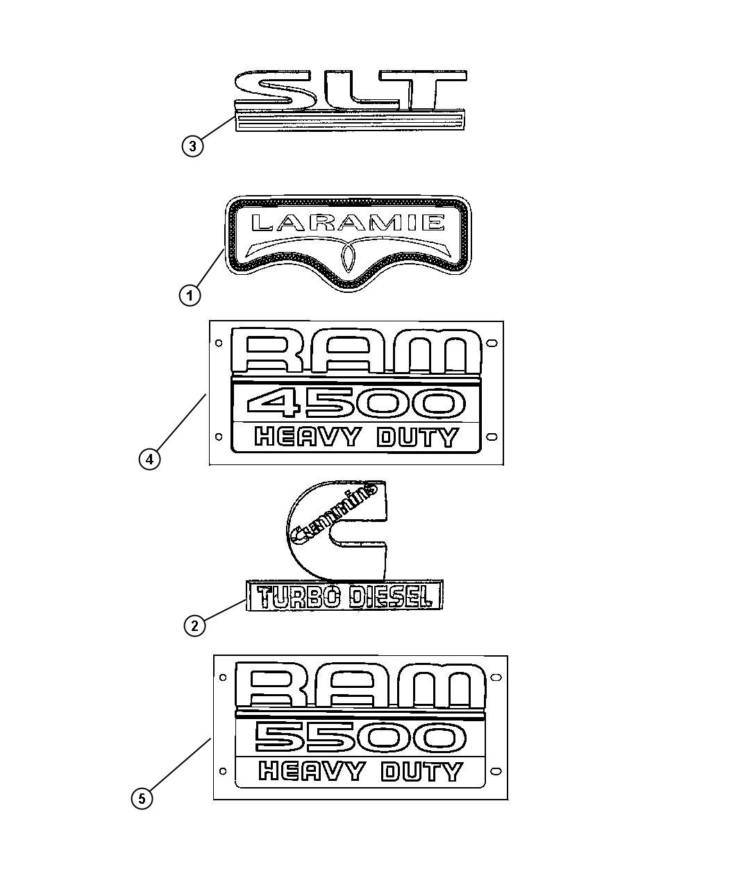 Diagram Nameplates, Emblems and Medallions. for your Dodge