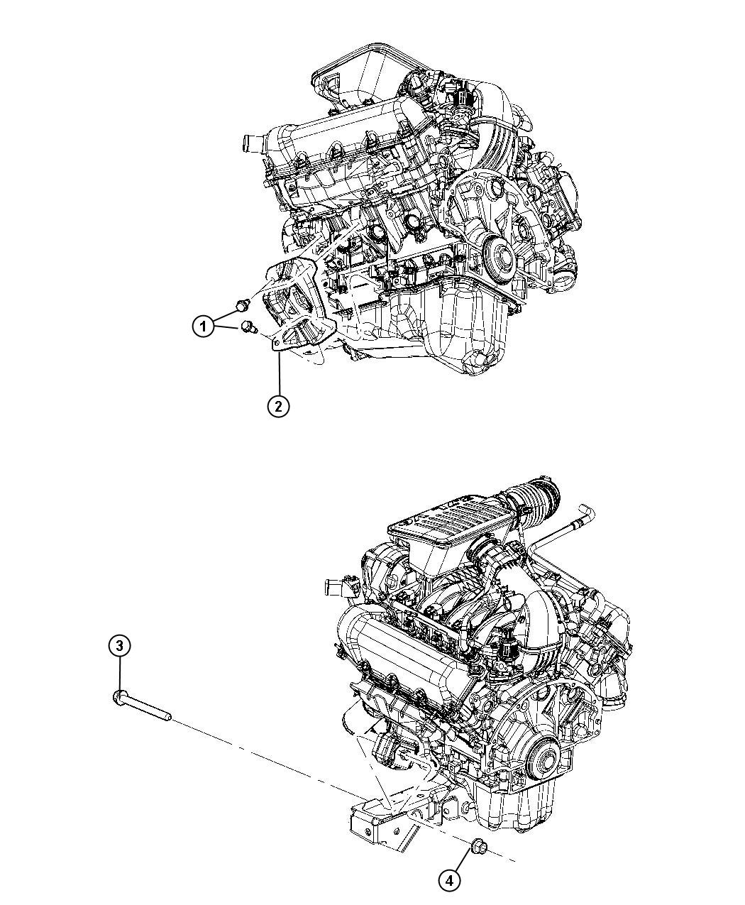 Diagram Engine Mounting Left Side AWD/4WD 3.7L [3.7L V6 Engine]. for your 2004 Chrysler 300  M 