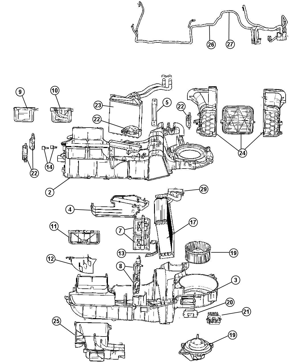 Diagram A/C and Heater Unit Front. for your 2000 Chrysler 300 M  