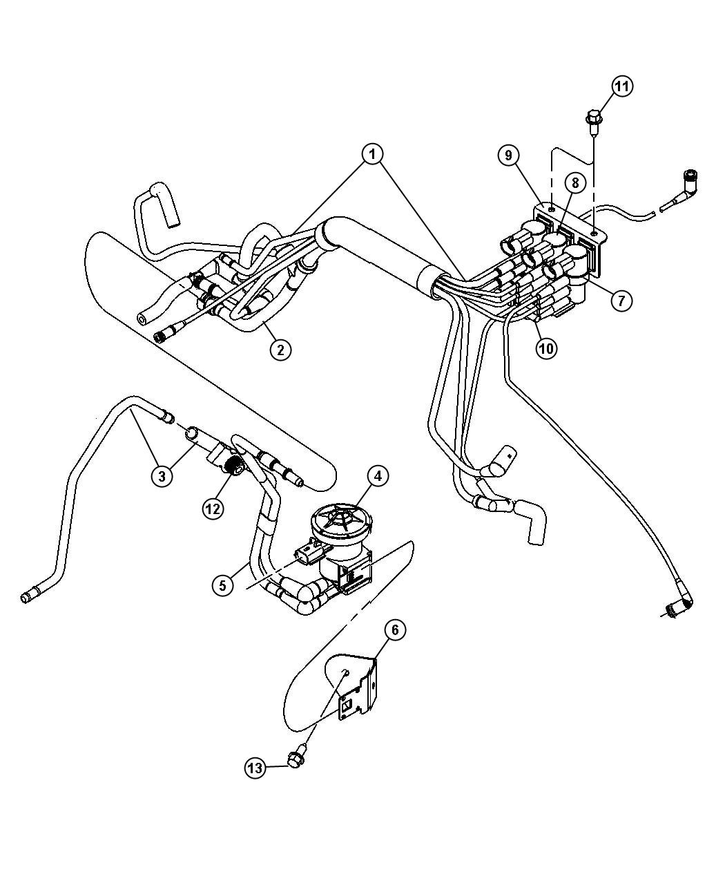 Diagram Emission Control Vacuum Harness. for your 2010 Dodge Grand Caravan   