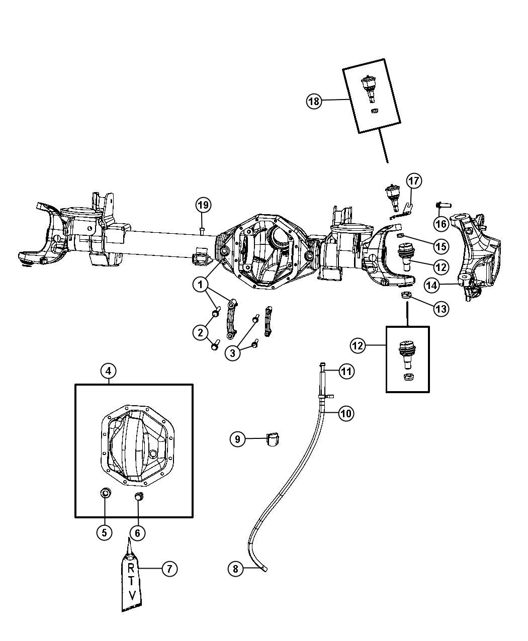 Diagram Housing and Vent,Front Axle. for your 2008 Dodge Ram 5500   