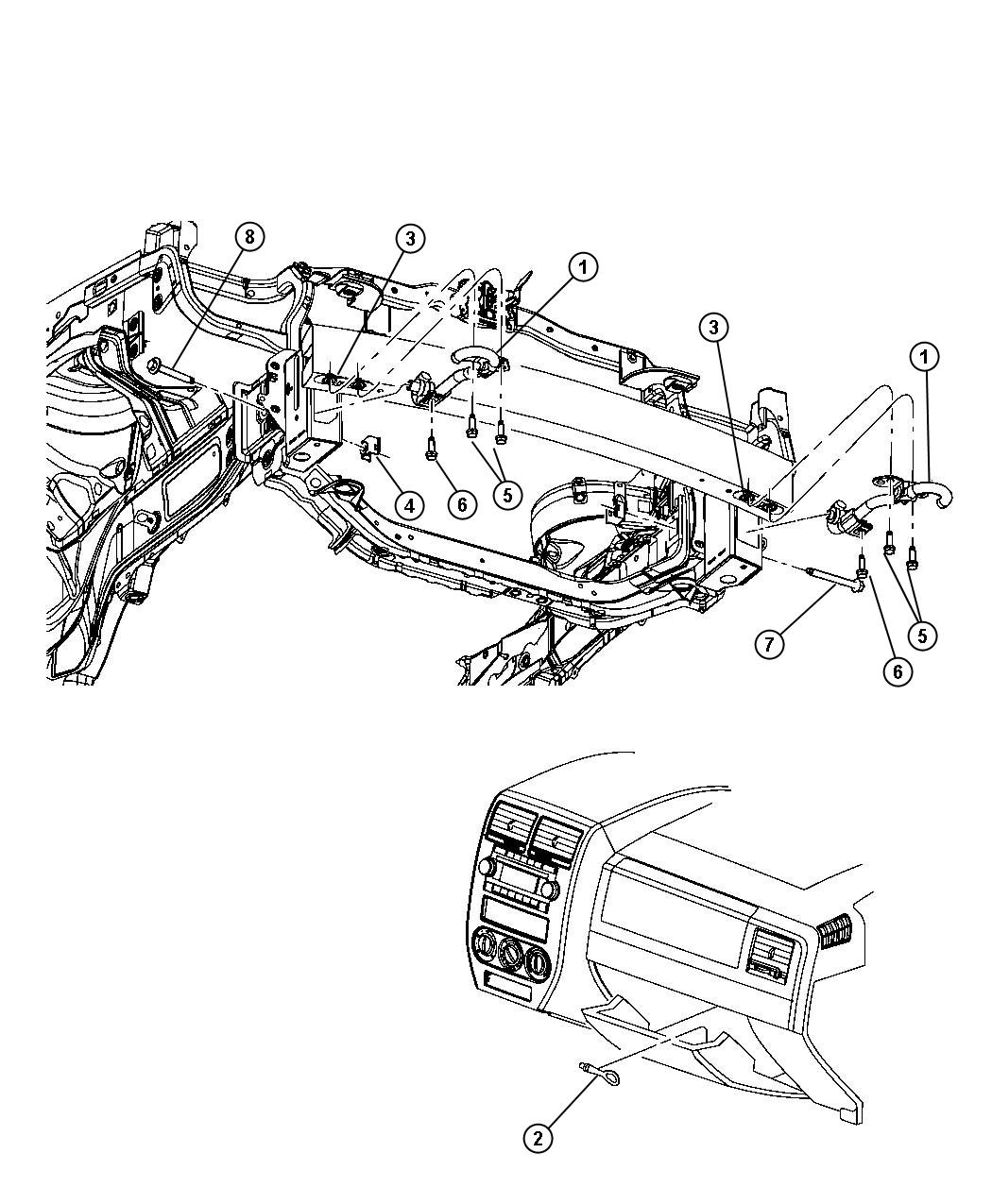 Diagram Tow Hooks, Front. for your 2000 Chrysler 300  M 