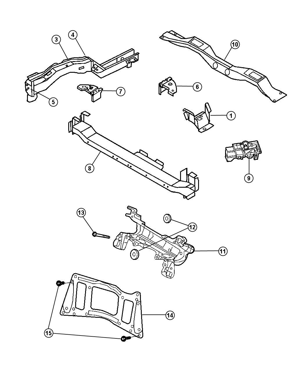 Diagram Frame, Front. for your 2000 Chrysler 300 M  