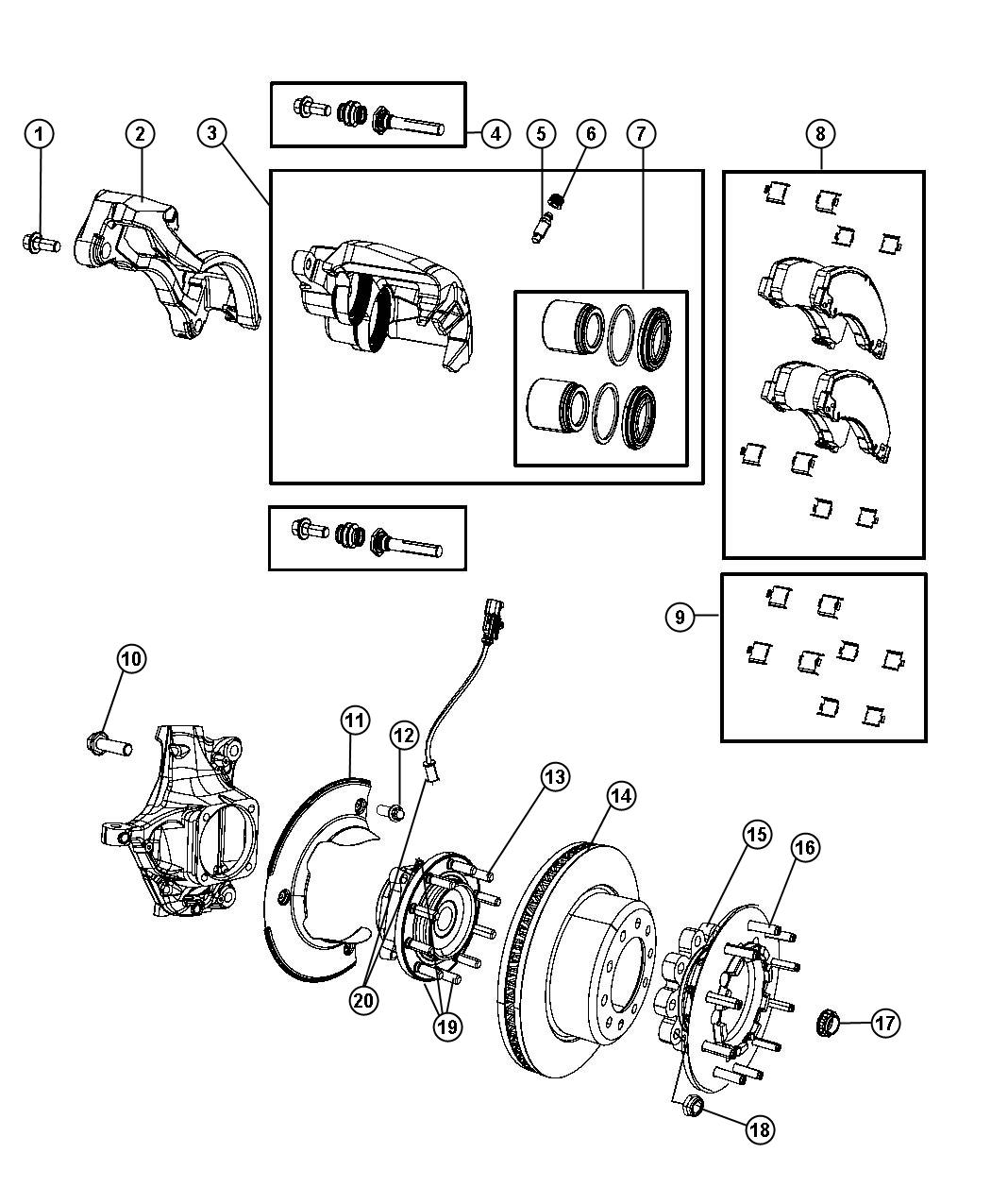 Diagram Brakes, Front. for your 2012 Dodge Avenger   