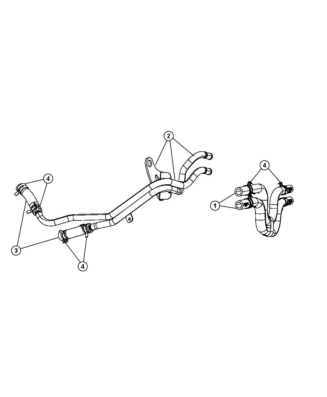 Diagram Heater Plumbing 2.4L [2.4L 4 Cyl DOHC 16V SMPI Engine] [Headlamp Off Time Delay]. for your 2000 Chrysler Sebring   