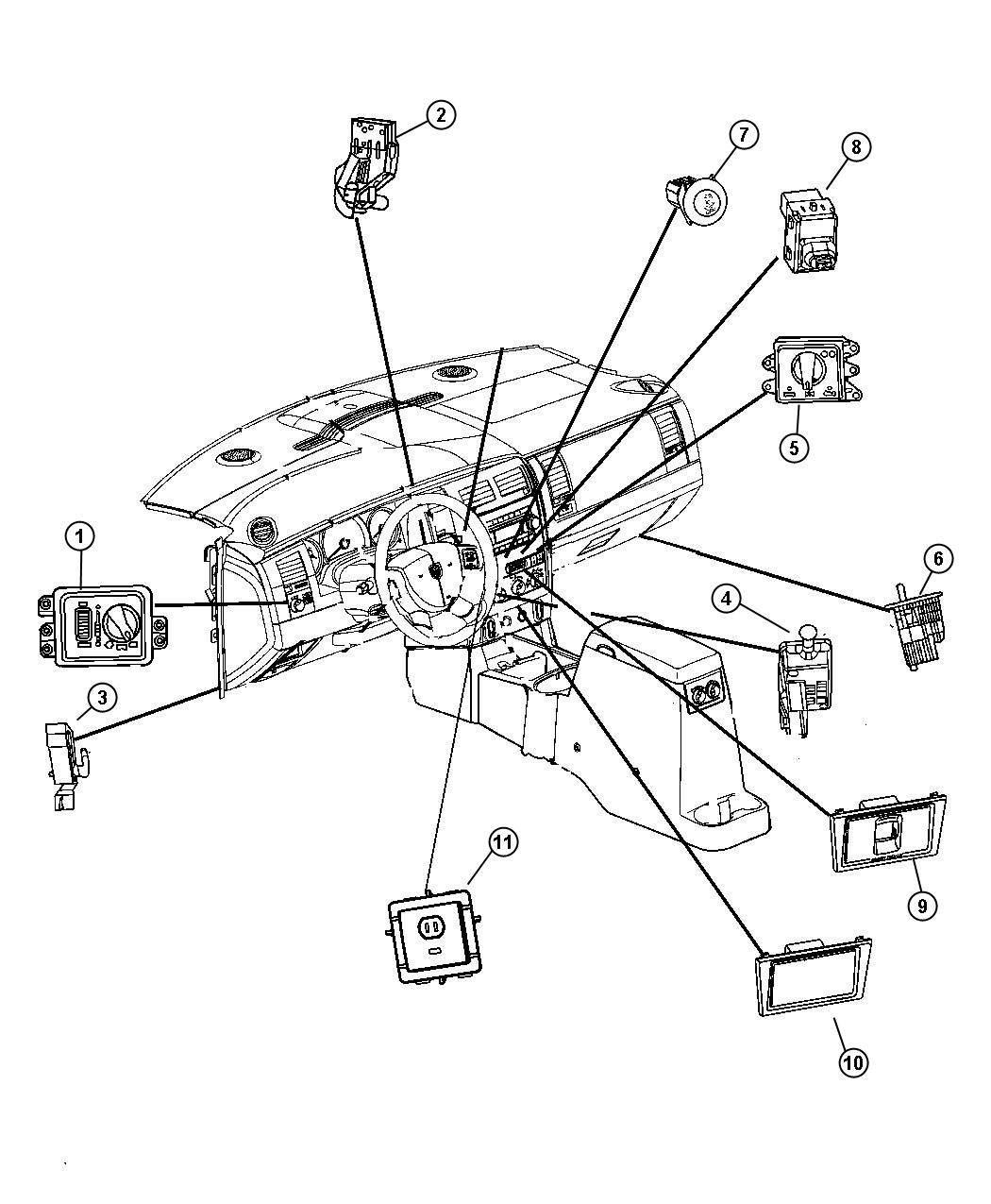 Diagram Switches Instrument Panel. for your Chrysler