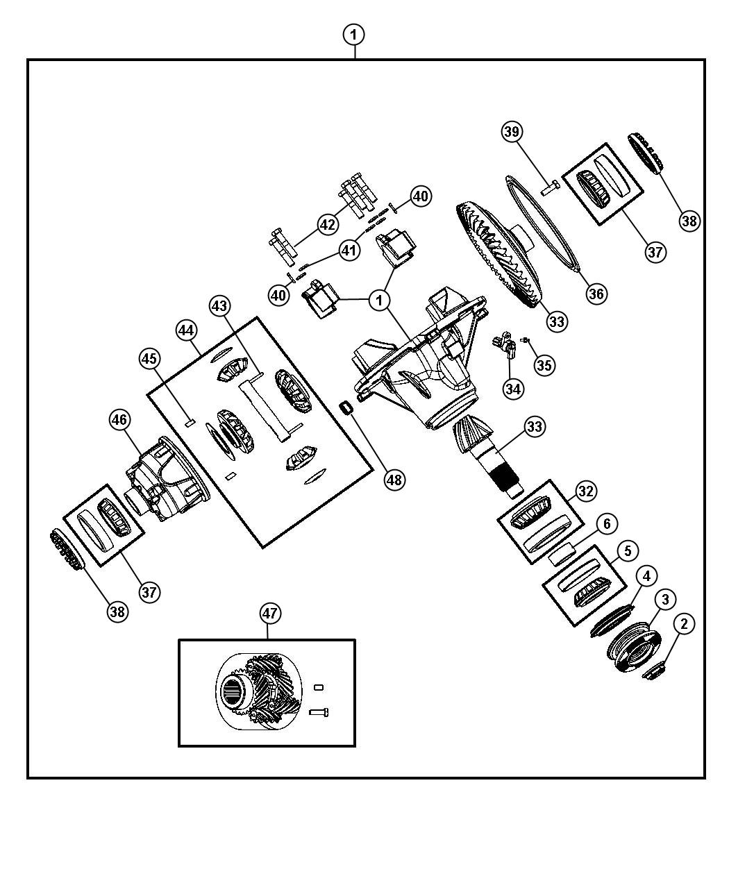 Diagram Differential Assembly,Rear. for your 2008 Dodge Ram 4500   