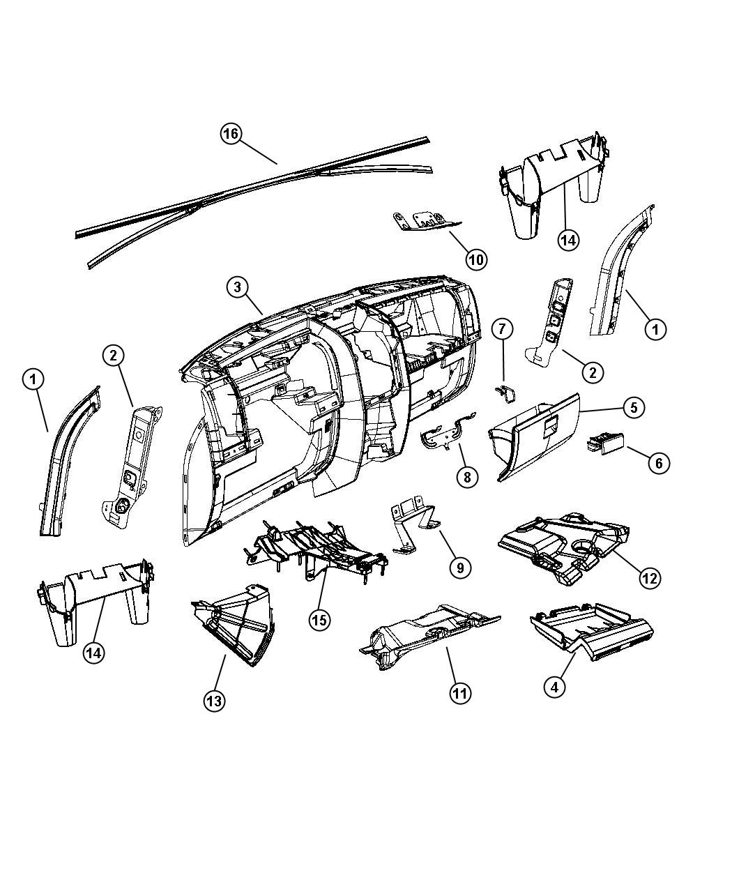 Instrument Panel and Structure. Diagram