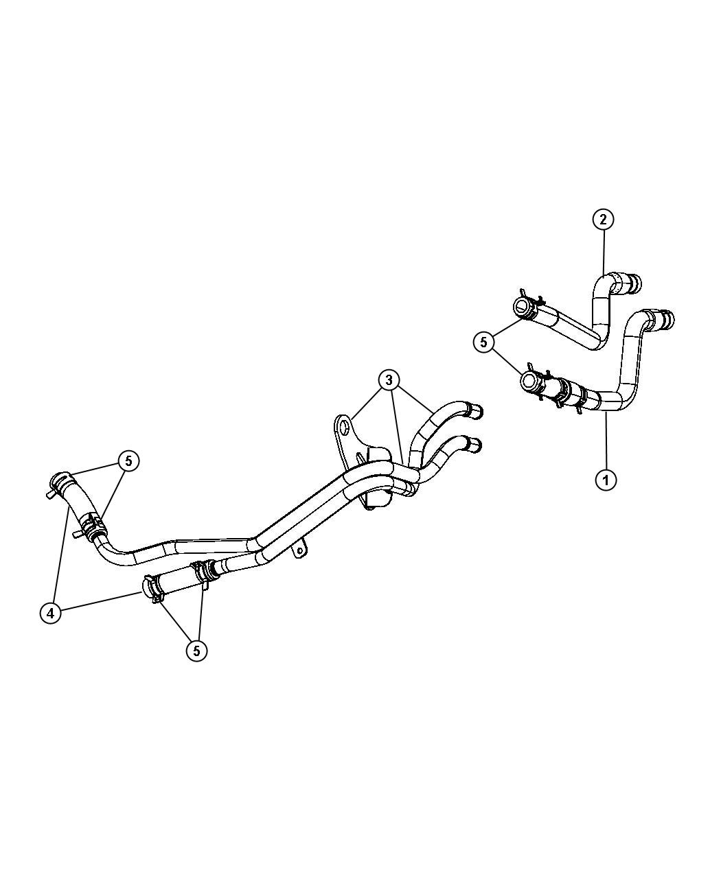 Diagram Heater Plumbing 2.4L [2.4L 4 Cyl DOHC 16V SMPI Engine] [RHD]. for your 2000 Chrysler Sebring   