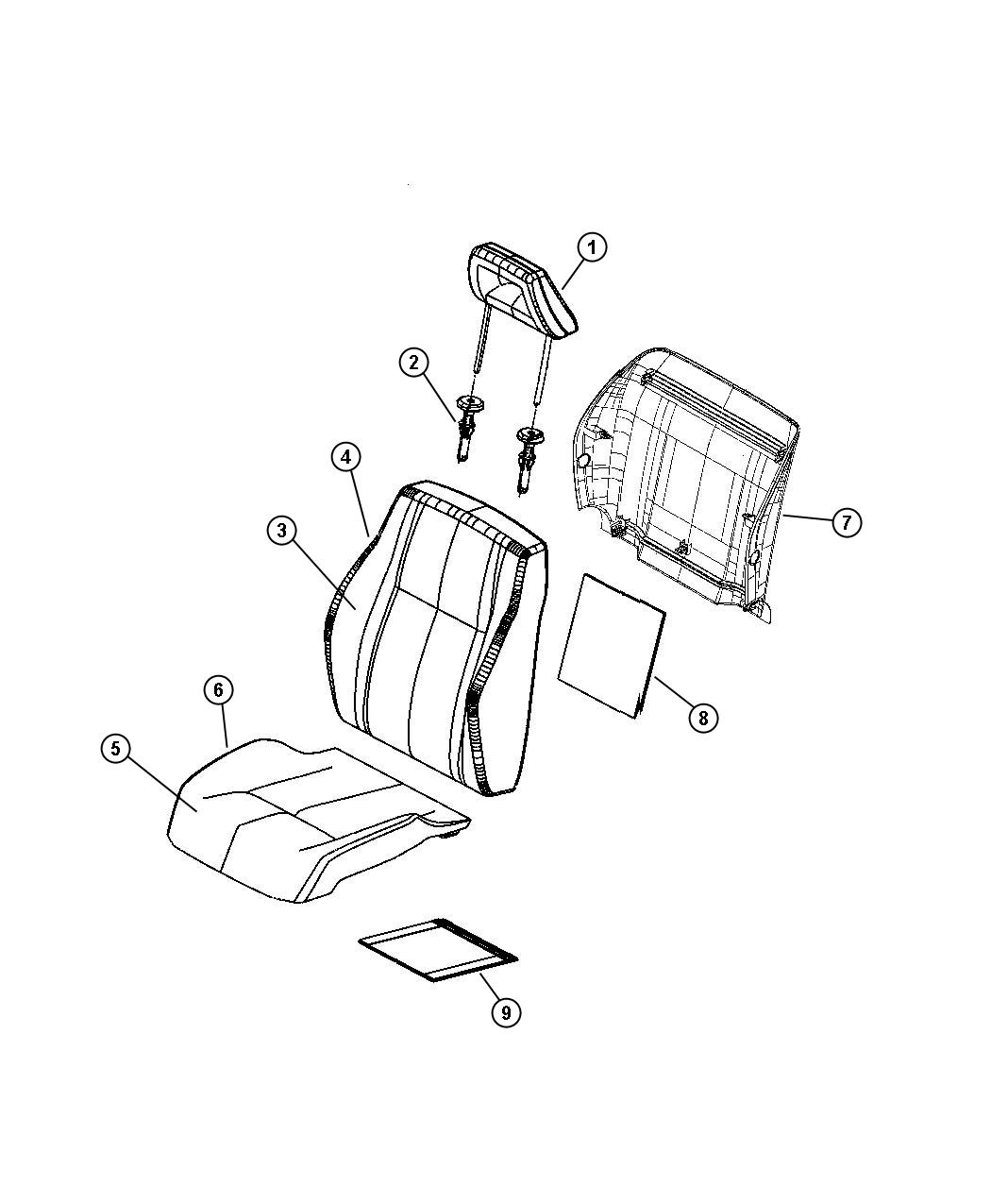 Front Seat - Bucket - Trim Code [AL]. Diagram