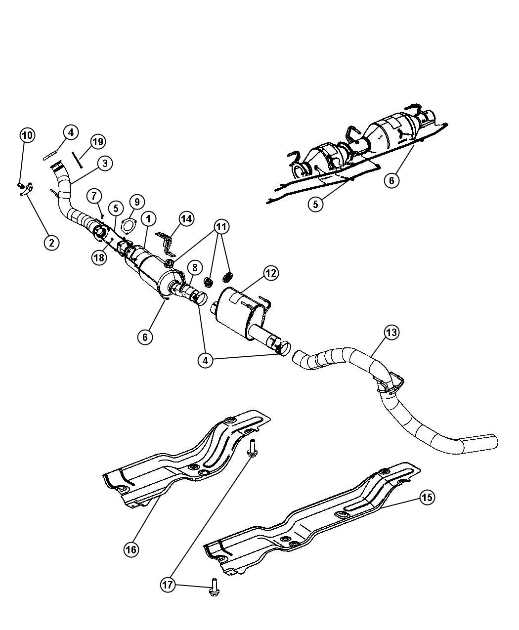 Diagram Exhaust System 6.7L [6.7L I6 CUMMINS TURBO DIESEL ENGINE]. for your 2004 Chrysler 300  M 