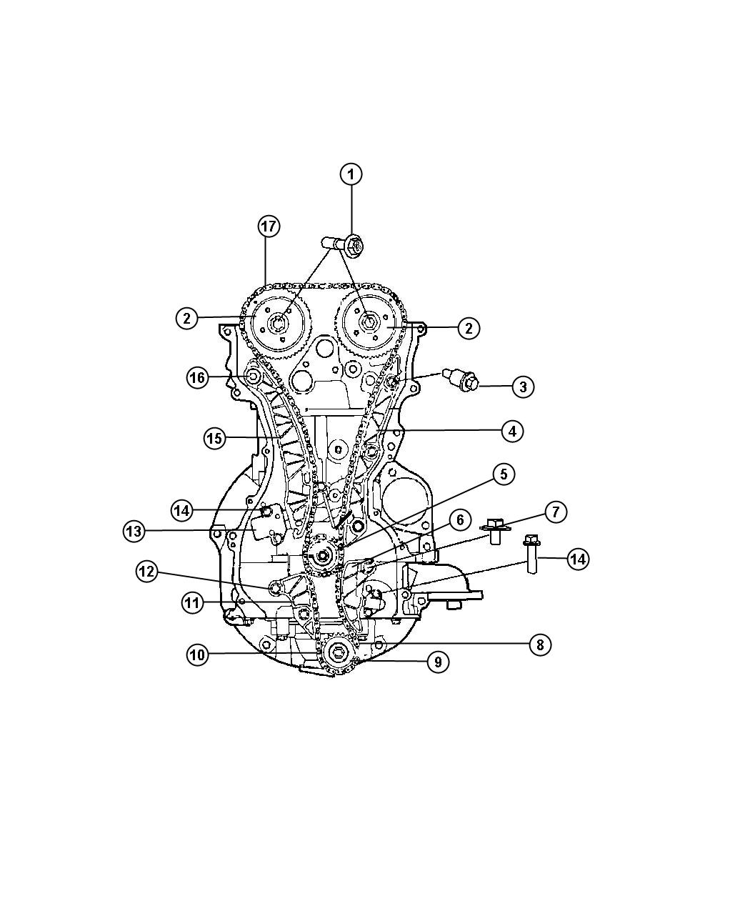 Diagram Timing System 2.4L [2.4L I4 DOHC 16V DUAL VVT ENGINE]. for your Jeep Compass  