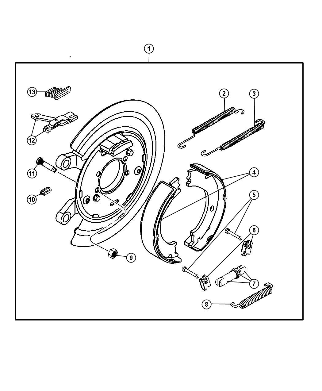 Diagram Park Brake Assembly, Rear Disc. for your Dodge Ram 5500  