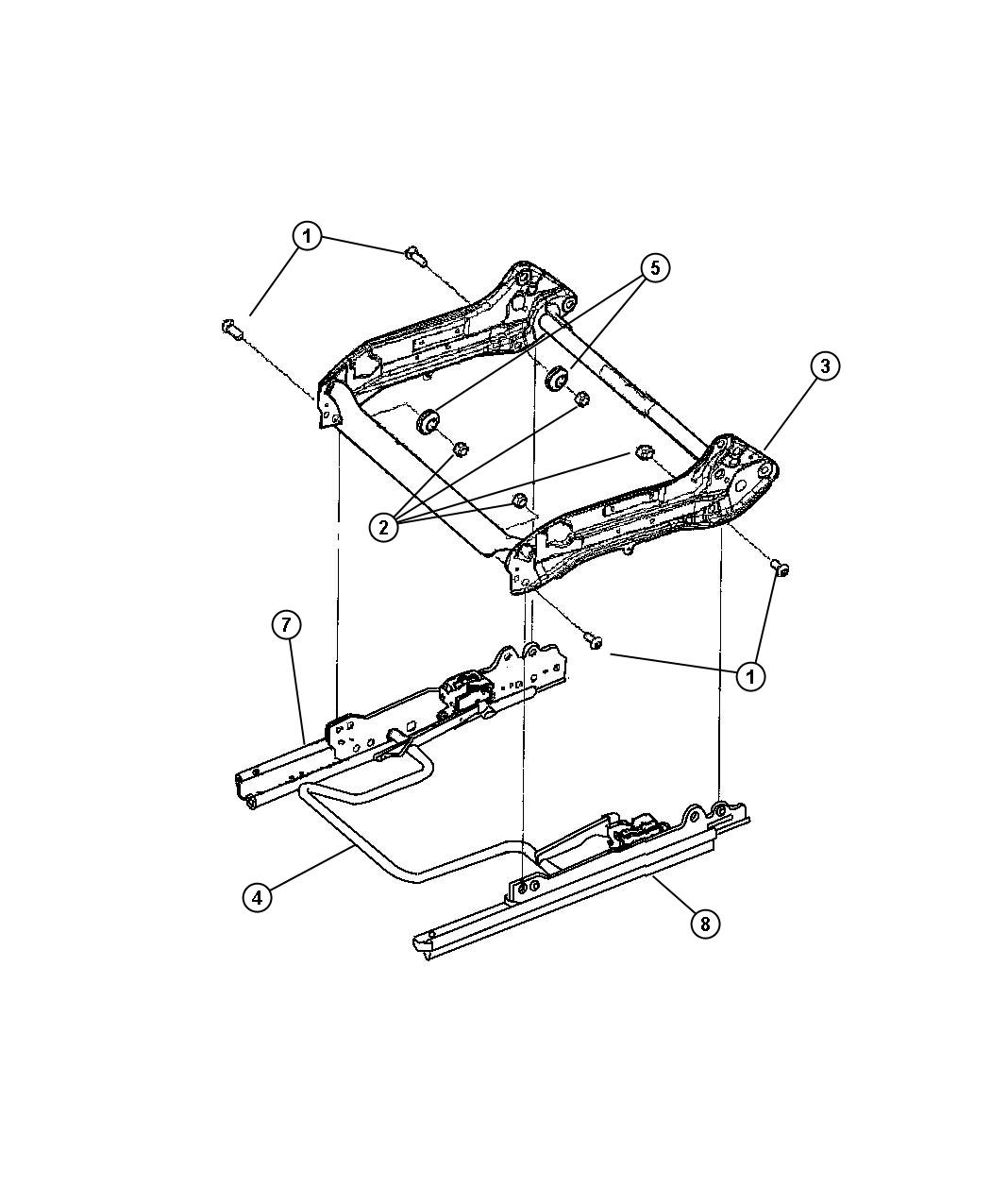 Diagram Adjusters , Recliners and Shields - Passenger Seat - Manual. for your 2005 Dodge Stratus   