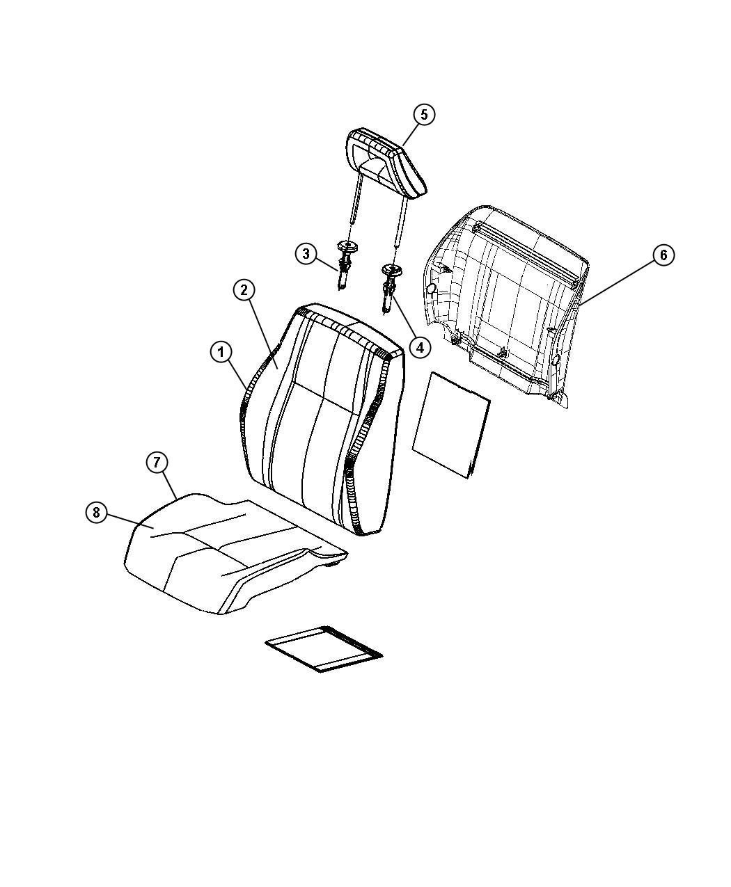 Diagram Front Seat - Bucket -Trim Code [S5]. for your Dodge