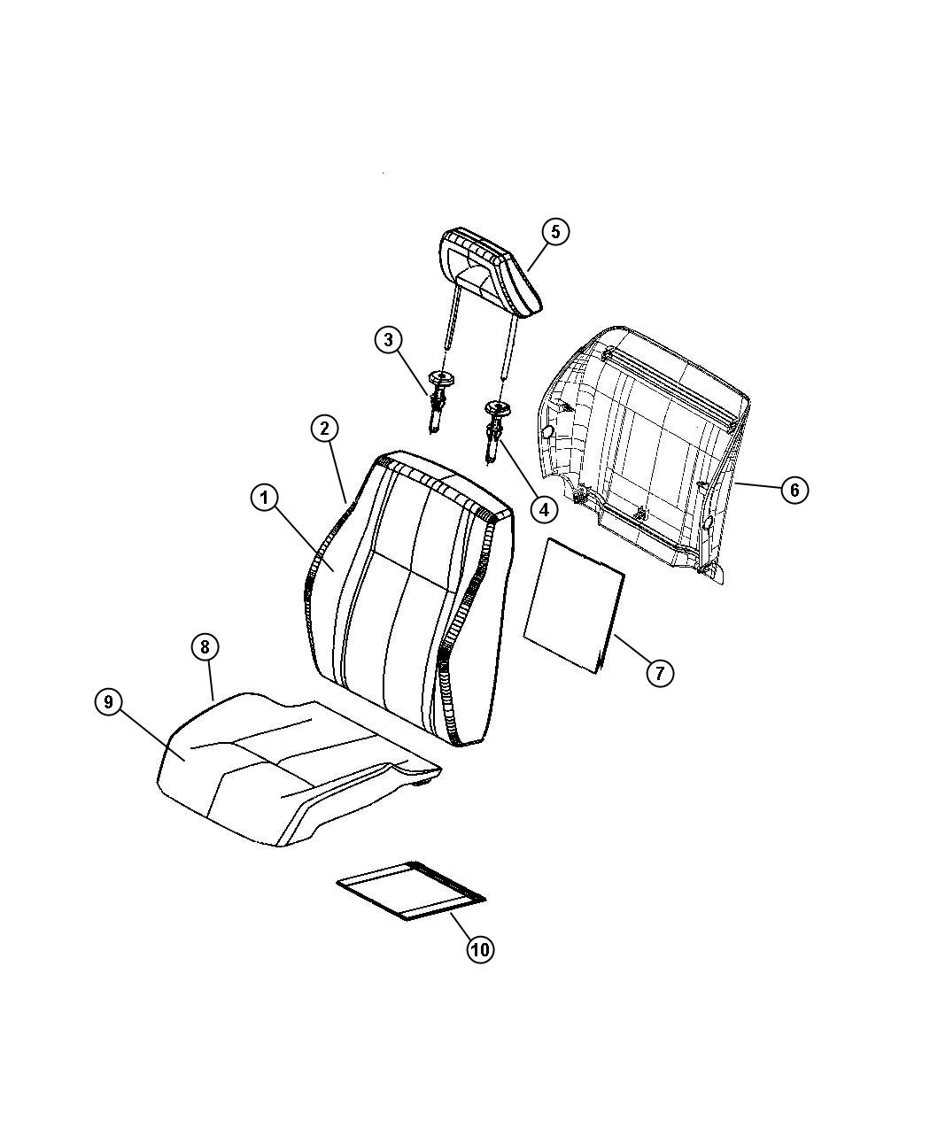 Front Seat - Bucket -Trim Code [RL]. Diagram