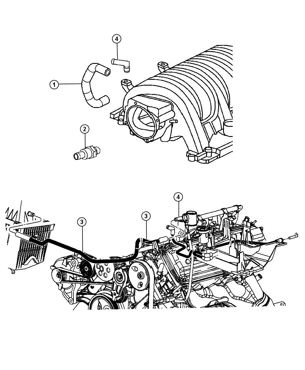 Diagram Crankcase Ventilation 6.1L [6.1L SRT HEMI SMPI V8 Engine]. for your Dodge Magnum  