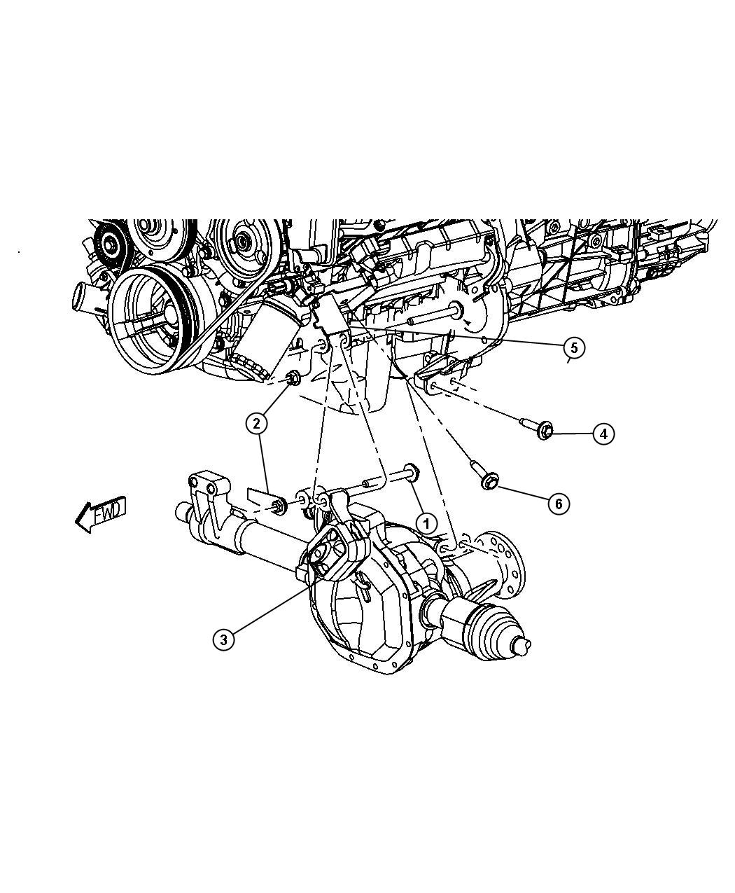 Diagram Engine Mounting Left Side AWD/4WD 4.7L [4.7L V8 Engine]. for your 2000 Chrysler 300  M 