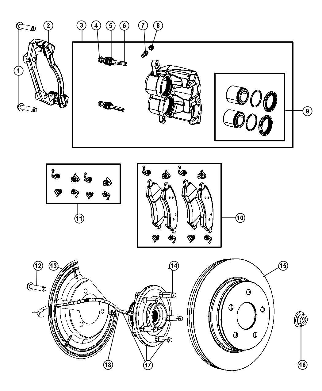 Diagram Brakes, Front. for your Dodge Dakota  