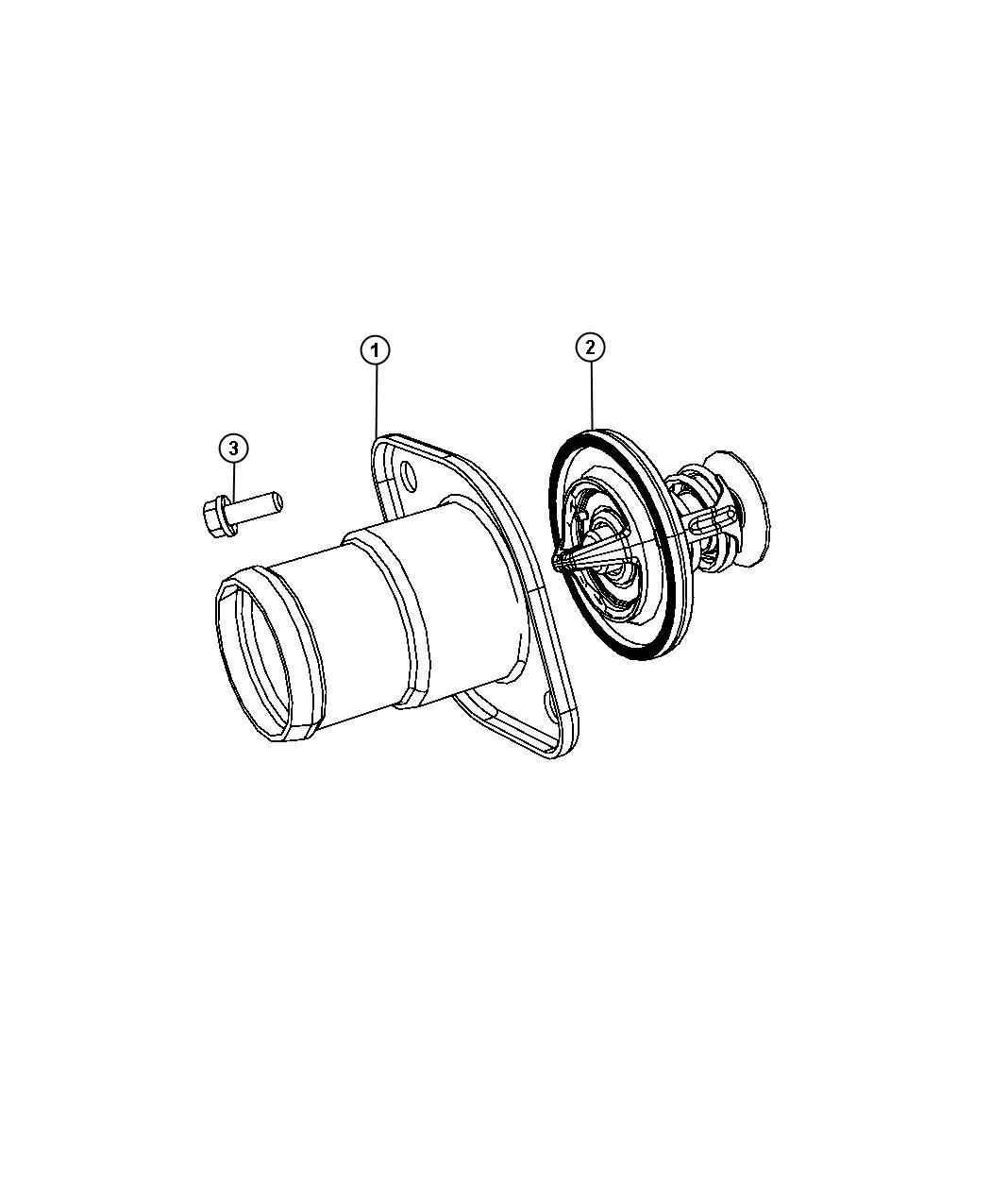 Diagram Thermostat and Related Parts 5.7L [5.7L Hemi Multi Displacement Engine] 6.1L [6.1L V8 SRT HEMI ENGINE]. for your Chrysler