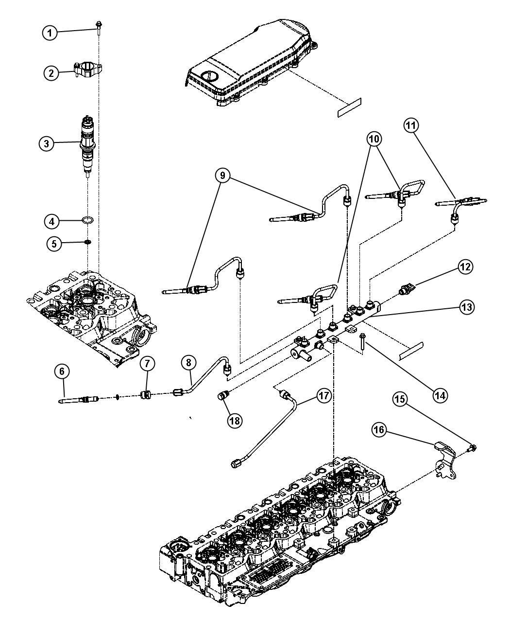 Diagram Injection Plumbing 6.7L [6.7L I6 CUMMINS TURBO DIESEL ENGINE]. for your Dodge Ram 2500  