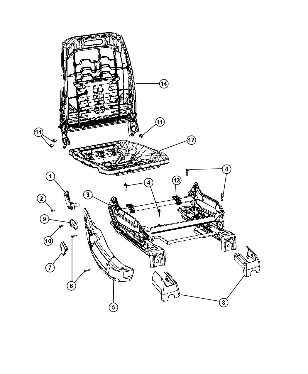 Diagram Adjusters, Recliners and Shields Passenger Seat Manual. for your Chrysler 300 M 