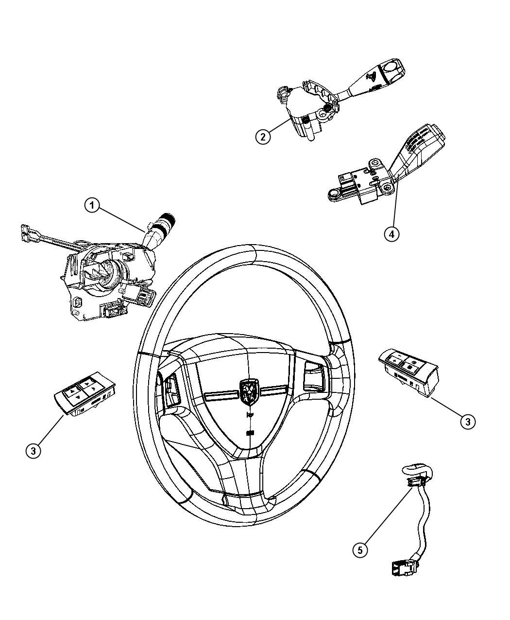 Diagram Switches Steering Column and Wheel. for your Dodge Avenger  