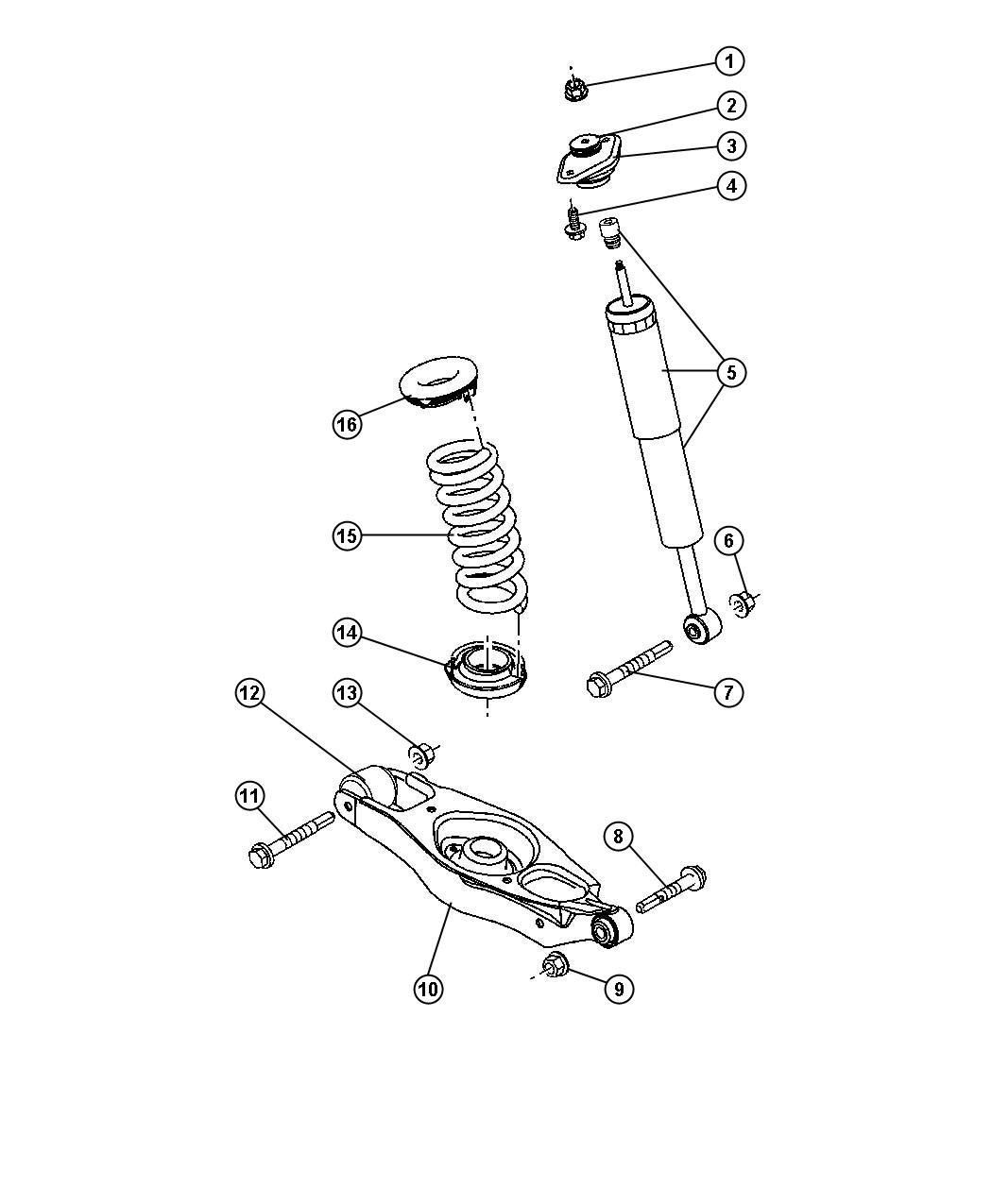 Diagram Rear Shocks. for your 1998 Dodge Grand Caravan   