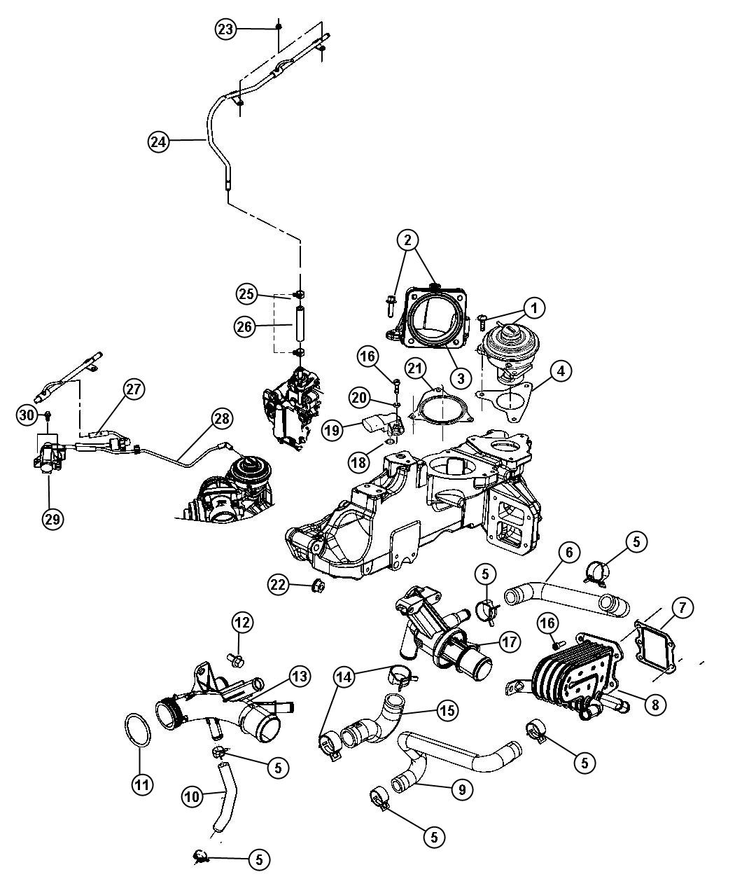 Diagram EGR Valve And Related. for your 2023 Jeep Wrangler   