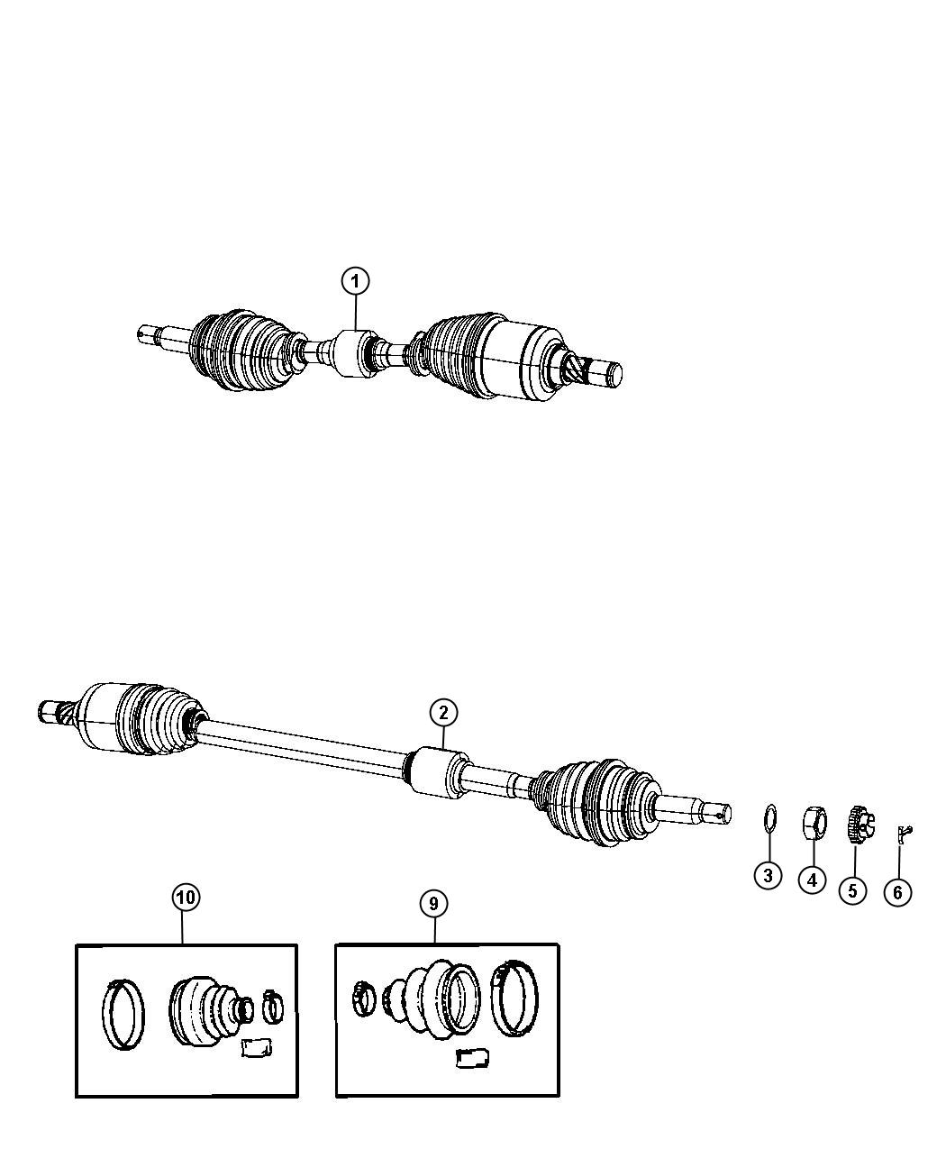 Diagram Shafts, Front Axle. for your Dodge