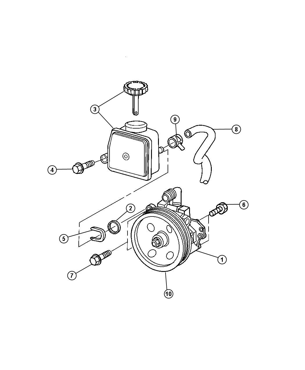 Diagram Power Steering Pump. for your 2000 Dodge Grand Caravan   