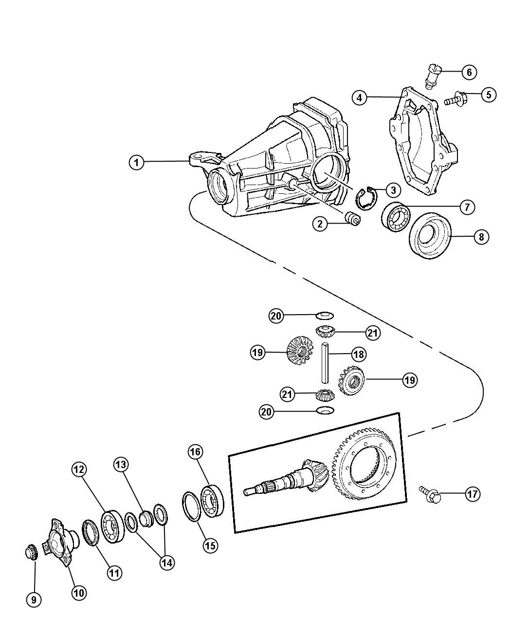 Diagram Housing and Vent,Rear Axle. for your 2002 Chrysler 300  M 