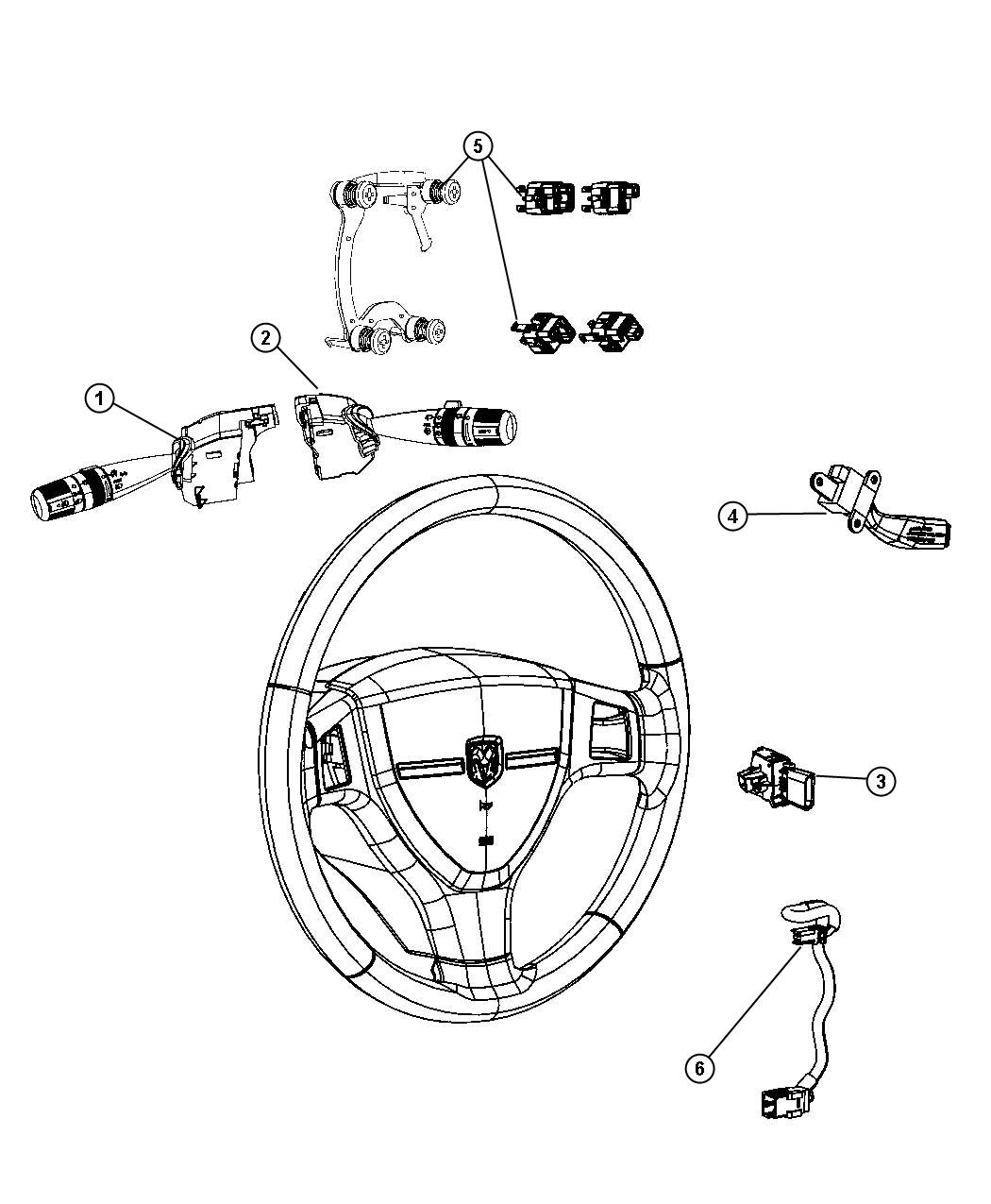 Diagram Switches Steering Column and Wheel. for your Chrysler