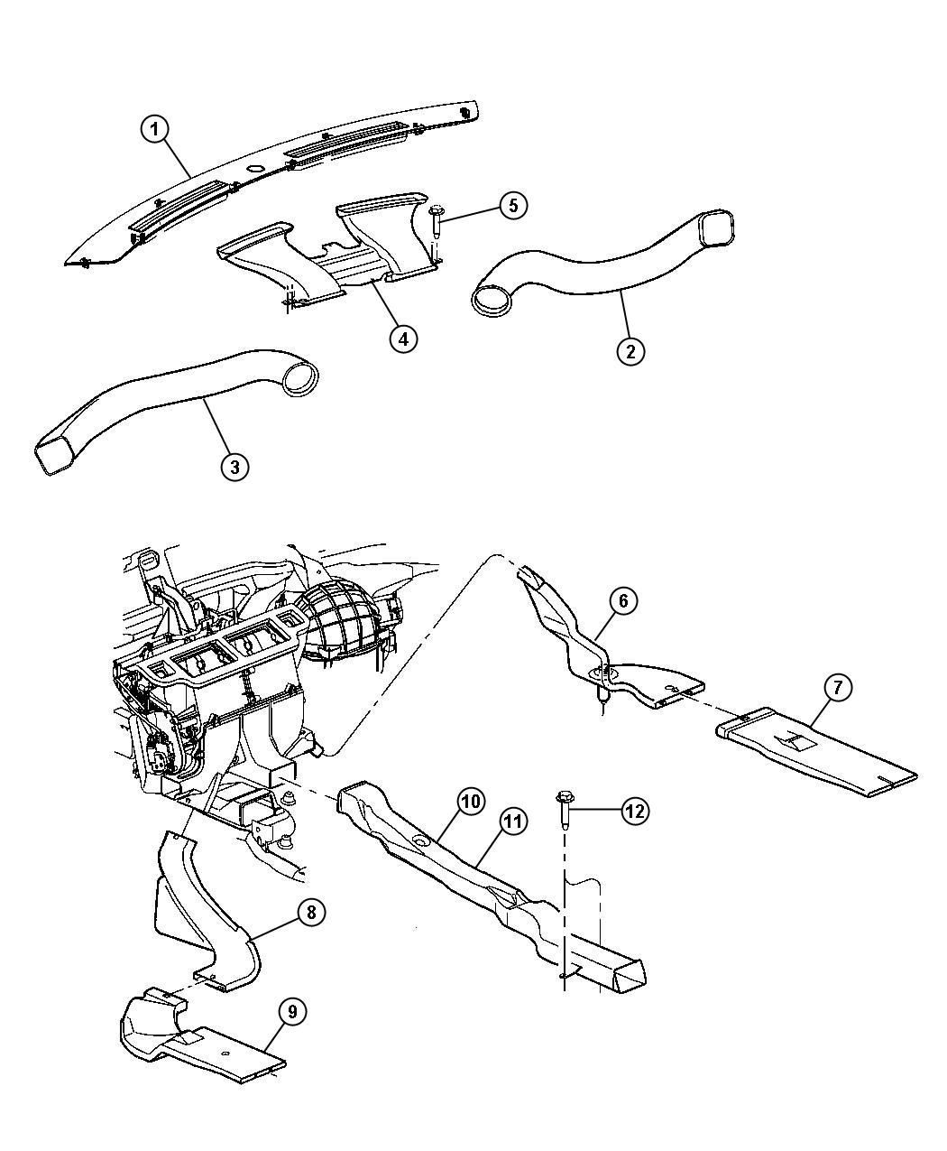 Diagram Ducts and Outlets. for your Chrysler 300 M 